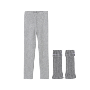 LittleDeeyoo女童加绒打底裤秋冬堆堆袜套高弹加厚儿童一体绒裤子