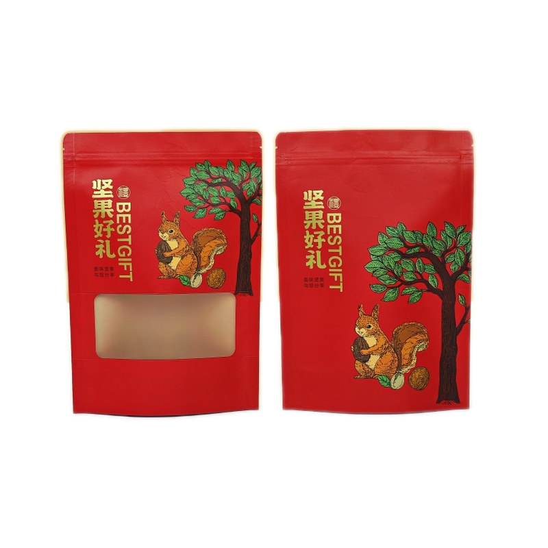 坚果好礼开窗自立自封牛皮纸袋