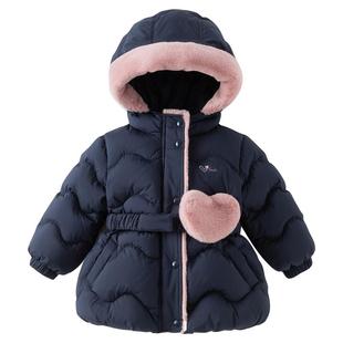 戴维贝拉女童三防羽绒服中大童连帽上衣2025冬装新款儿童A类外套