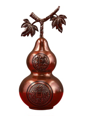 纯铜开口葫芦玄关客厅镇宅摆件