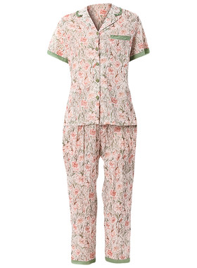 曼诺曼蒂克女夏季精梳棉圆领睡衣