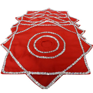 立转考级加厚麻纱东北秧歌广场舞蹈二人转手绢花八角巾一对雪花巾