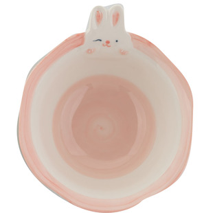 卡通可爱陶瓷碗釉下彩餐具创意家用吃饭碗甜品沙拉早餐碗勺子套装