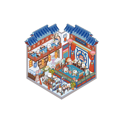 趣味大号3D立体造景贴纸微缩场景