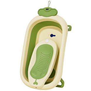 新生儿折叠浴盆宝宝洗澡盆躺托浴架婴幼儿坐躺浴桶加大加厚泡澡盆