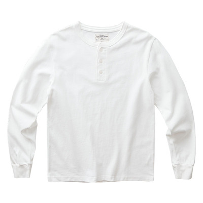 阿美咔叽美式美式亨利领长袖T恤