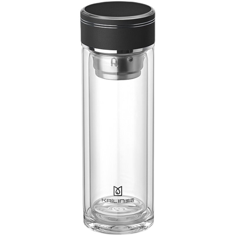 凯霖茶水分离泡茶杯双层玻璃杯便携创意水杯商务礼品团购logo定制