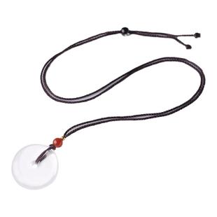 平安扣吊坠女男东海水晶玛瑙玉髓翡翠玉石新年太岁情侣白水晶项链