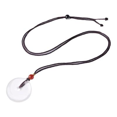 东海世家白水晶平安扣吊坠