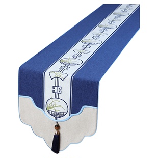 新中式桌旗禅意防水茶席中国风茶台布艺垫布茶几旗长条茶席茶桌旗