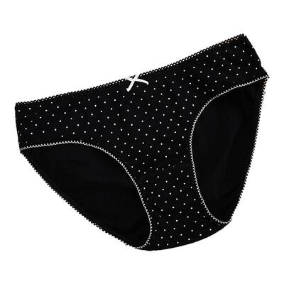 棉元素黑白全纯棉中低腰女士内裤
