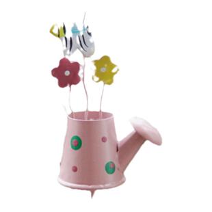 户外铁艺花园花插饰庭院别墅阳台花盆装造景布置小水桶水壶插件