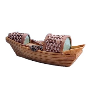 帆船竹排撑乌篷渔船鱼缸造景微型景观多肉盆景摆件上水石假山配件