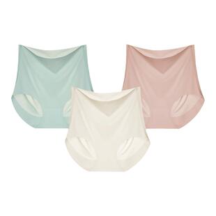 [3条]三枪内裤女蜜桃臀高腰抗菌裸感无痕蚕丝裆运动吸汗瑜伽提臀