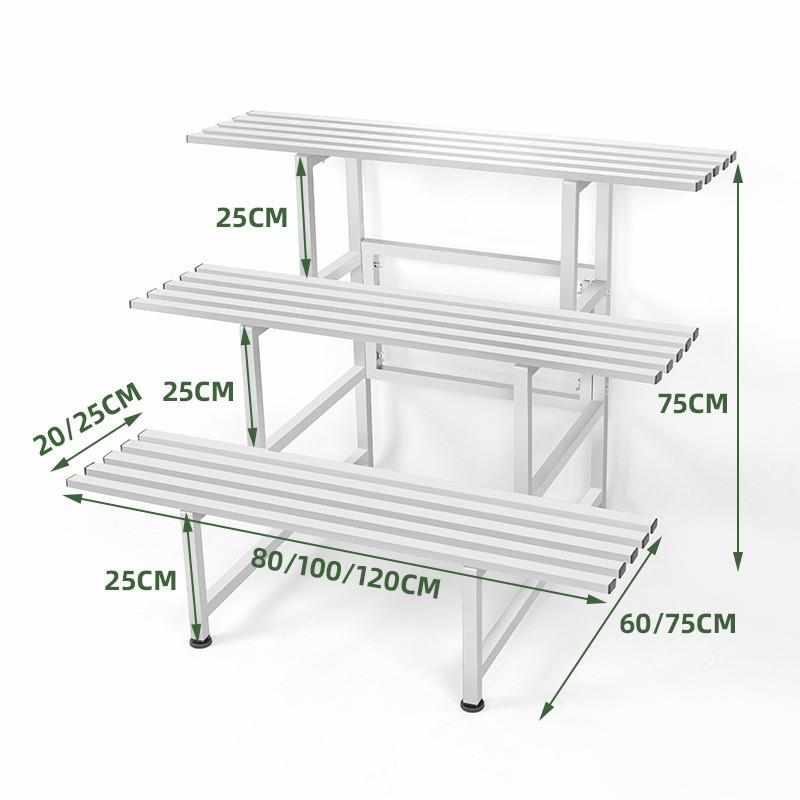 不锈钢花架阳台花架子户外多层阶梯花盆置物架室内落地多肉花盆架