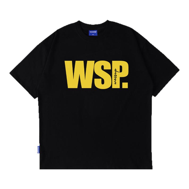 WASSUP潮牌字母印花纯棉短袖T恤