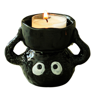 《小煤球》烛台摆件小号香薰蜡烛托台茶蜡陶瓷底座迷你替换芯小样