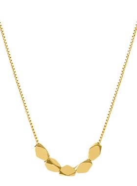 金色方块项链轻奢高级感