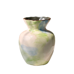 小众油画风色彩艺术复古陶瓷花瓶水培插花鲜花客厅餐桌装饰品摆件