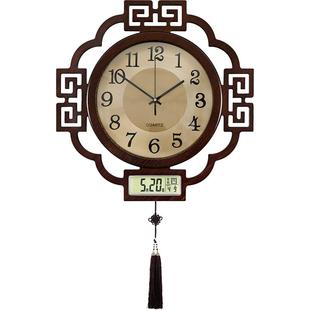 2025新挂钟新中式万年历客厅家用时尚静音大气简约潮流钟表挂墙钟