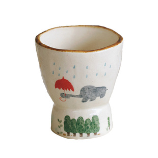 泽滕家可爱马克杯拿铁拉花咖啡水杯子原创意盘碟餐具卡通插画手绘