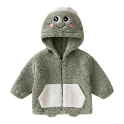 宝宝加绒外套冬季男童卡通连帽上衣冬款小童卡通衣服儿童冬装外衣