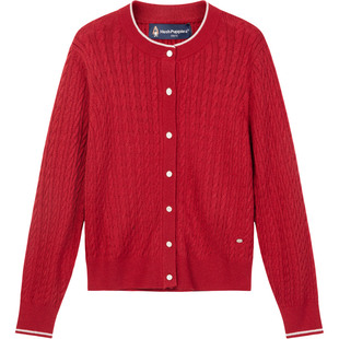 暇步士童装女童针织开衫26春新款大童新年款线衣儿童拜年服毛衣