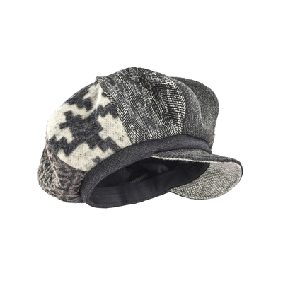 SassyBarka八角拼接报童帽设计师款立体剪裁超大画家帽子男女秋冬