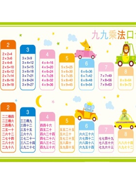九九数学加减乘除自粘墙贴纸