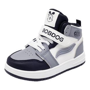 巴布豆童鞋官方旗舰店正品儿童板鞋2025新款秋季高帮鞋男童运动鞋