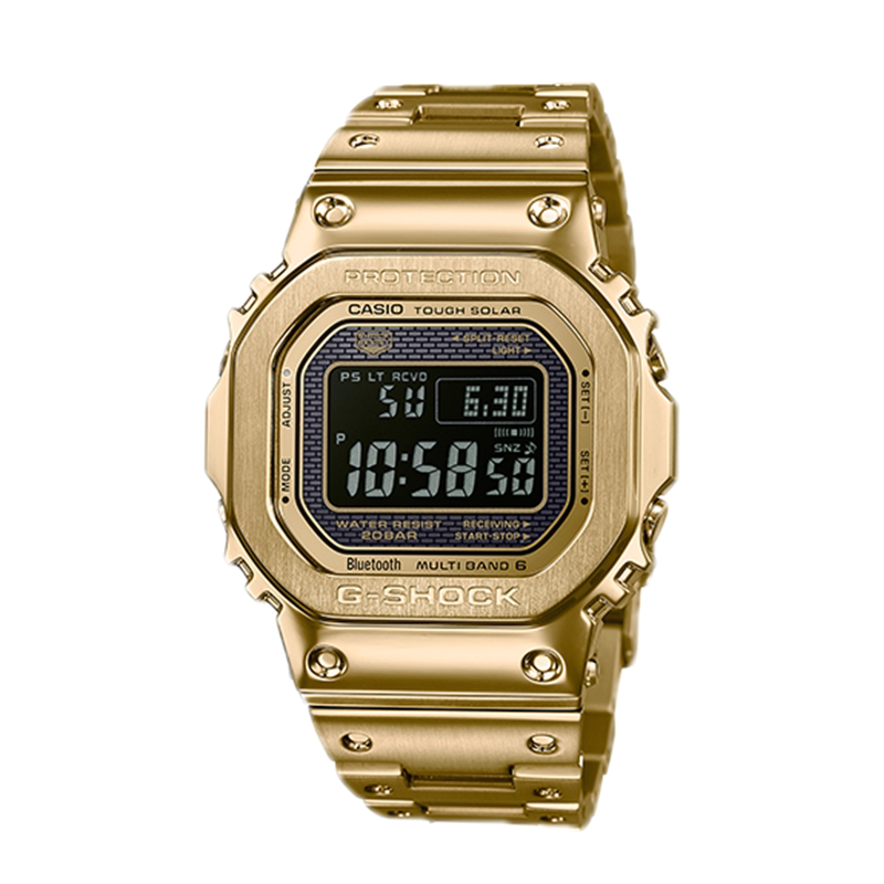 卡西欧MIP屏 GSHOCK金属方块太阳能蓝牙小金块手表男GMW-B5000