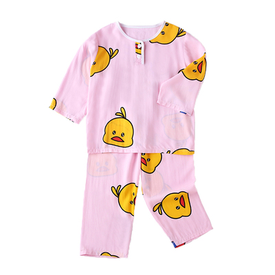 儿童睡衣春夏季绵绸空调家居服