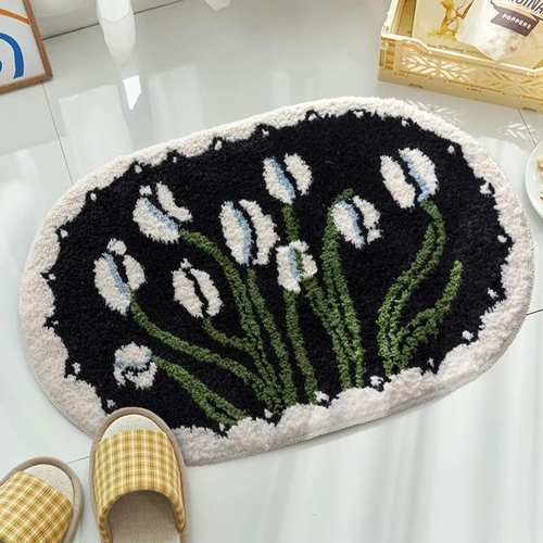 浴室门口仿羊绒地垫强脚垫洗手间卫生间厕所加厚秋冬季防滑垫子