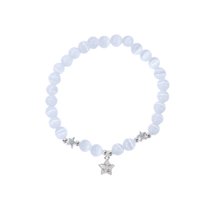 清透镶钻星星猫眼石串珠手链气质轻奢小众精致手饰高级感百搭手串