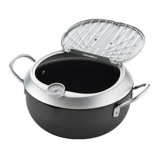 吉川进口油炸锅YOSHIKAWA防溅油带温度计炸锅日式天妇罗迷你油锅