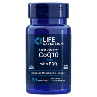 美国直邮life extension辅酶Q10泛醇加PQQ 100mg 30粒CoQ10