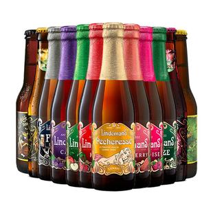 【进口】比利时林德曼山树精桃子草莓水果精酿啤酒组合12瓶