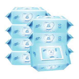 【李昀锐同款】下拉享优惠清风EDI纯水湿巾80片8包婴儿口手湿巾