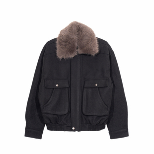 Hualun座山雕夹克棉服男款加厚上衣男生冬装外套男生保暖毛领棉衣