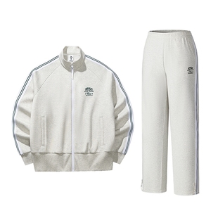 安踏运动套装女2025冬季新款美式开衫立领运动服弯刀裤 162538704