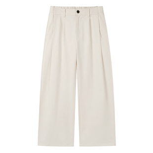 SOMENUM森林 26SS「立体裁褶」细腻质感砂洗磨毛宽松通勤休闲长裤