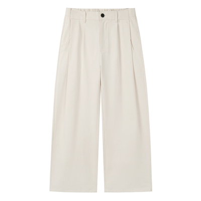 SOMENUM森林 26SS「立体裁褶」细腻质感砂洗磨毛宽松通勤休闲长裤