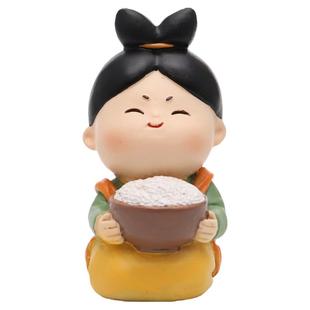 创意唐朝仕女治愈古风不要生气小摆件办公室桌面家居装饰玩偶礼物