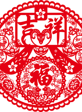 福字剪纸窗花静电无胶防水门贴