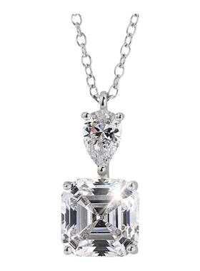 2克拉锁骨链纯银百搭方钻