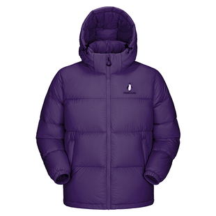 企鹅热能羽绒服黑色90鸭绒女款2025冬季加厚连帽短款面包服外套男