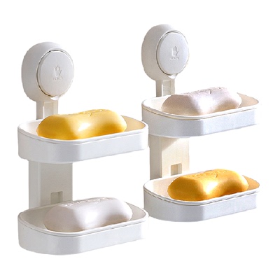 太力免打孔壁挂双层沥水肥皂盒