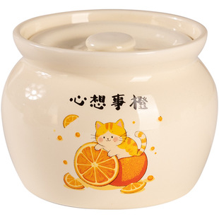 瓦罐炖盅一人份隔水炖煲汤煨汤带盖小汤盅蒸菜蛋羹专用碗家用汤罐