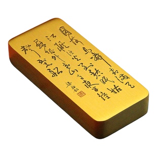 梁启超枫桥夜泊实心黄铜镇纸手把件文房四书法压纸复古摆件实用款