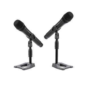 桌面话筒麦克风升降支架圆盘A字型金属实心加重可升降支撑架台式有线无线麦拍抖音快手主播直播会议全民K歌